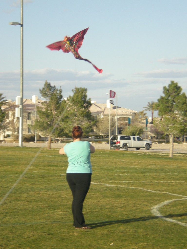 At the park flying kites 3-3-13 Nikki 702-236-1975